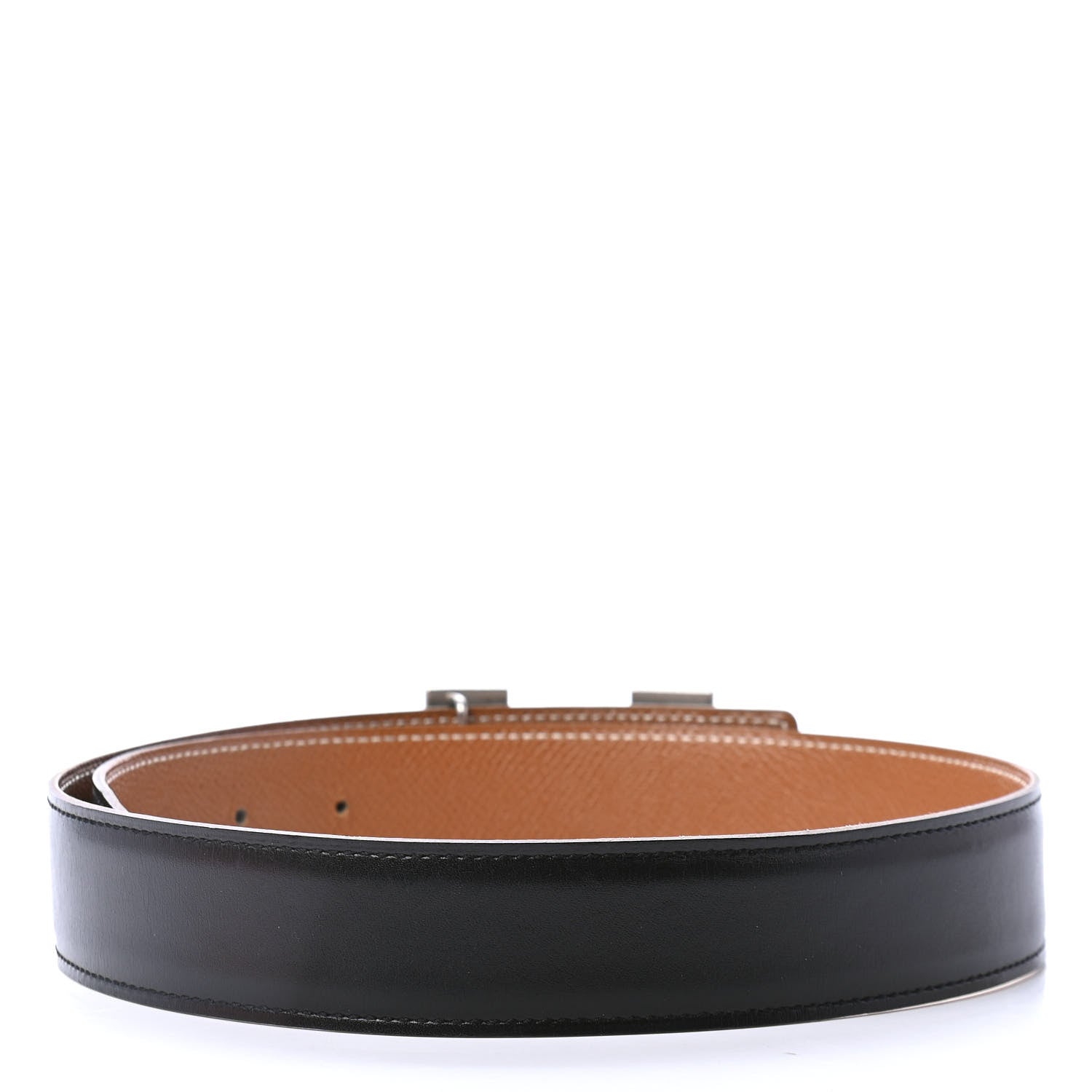 Hermes Box Courchevel 24mm H Belt 65 Black Gold 2 of 4