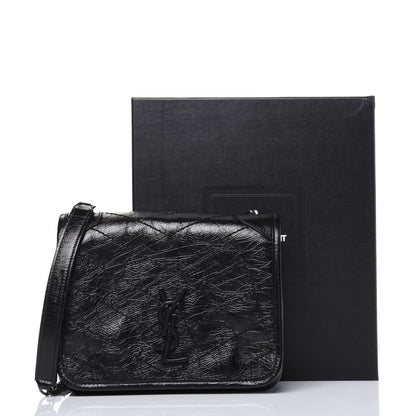 Saint Laurent Crinkled Calfskin Matelasse Monogram Niki Chain Wallet Black 10 of 10