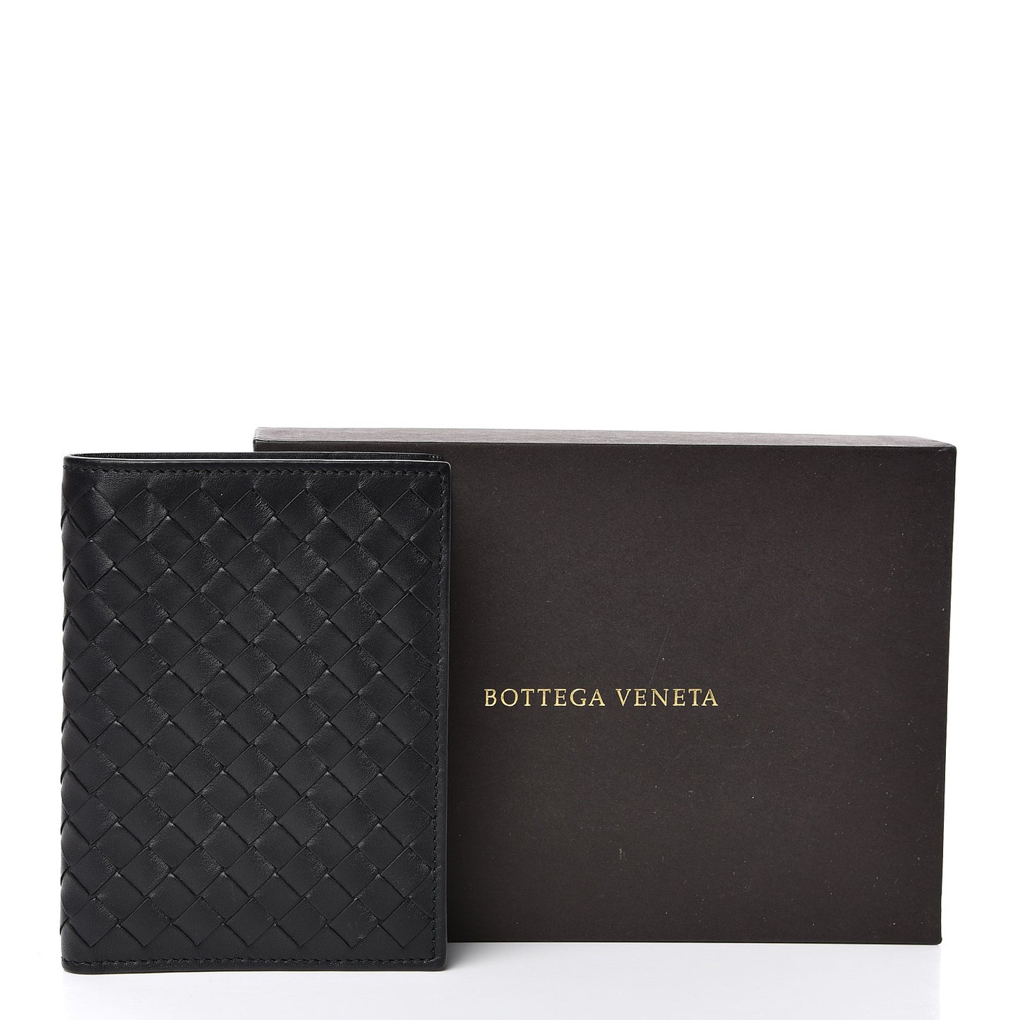 Nappa Intrecciato Bi-Fold Wallet Black
