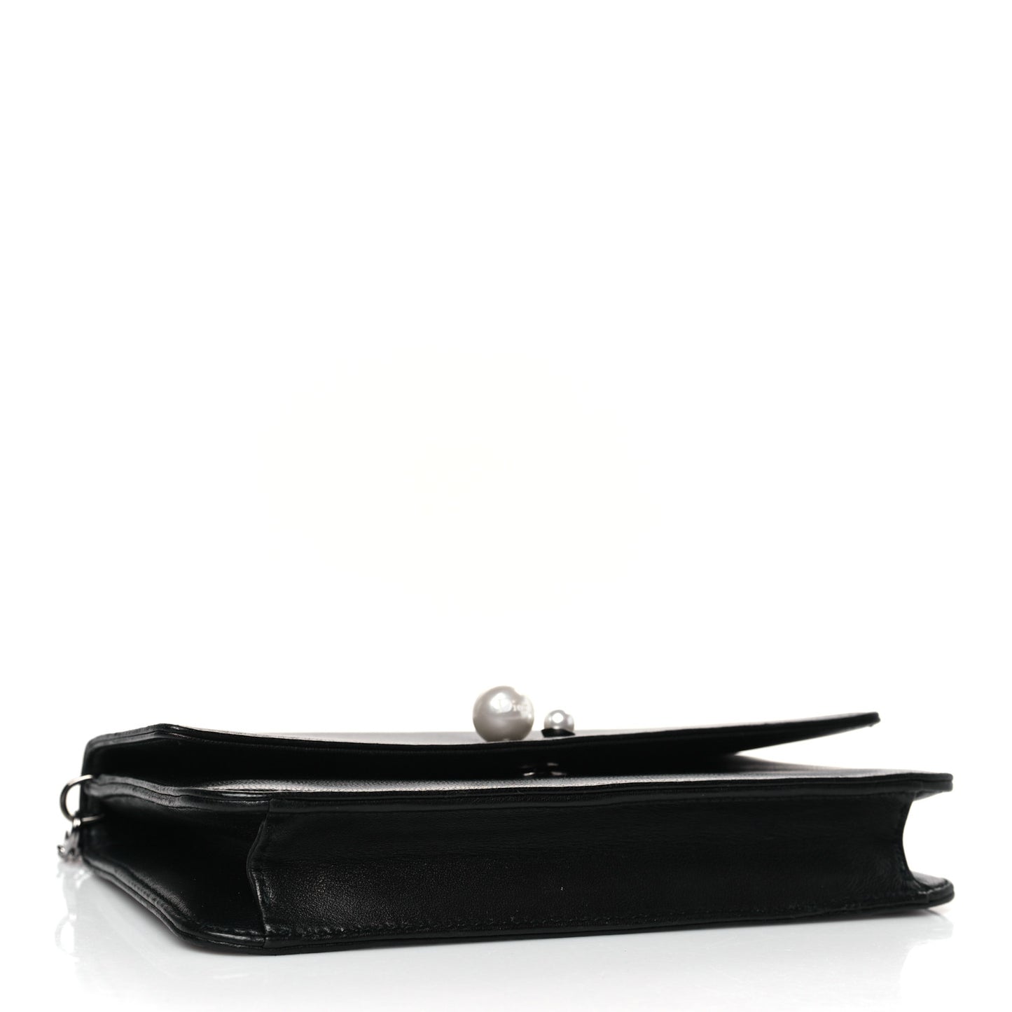 Smooth Lambskin Tribale Chain Wallet Black