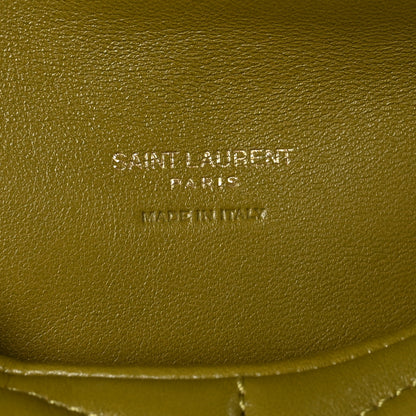 Saint Laurent Lambskin Monogram Loulou Puffer Pouch Clutch Olive 7 of 10