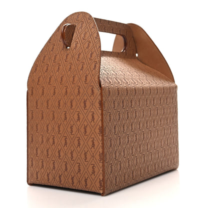 Saint Laurent Calfskin Monogram Take Away Box Dusty Vintage Brown Gold 3 of 11