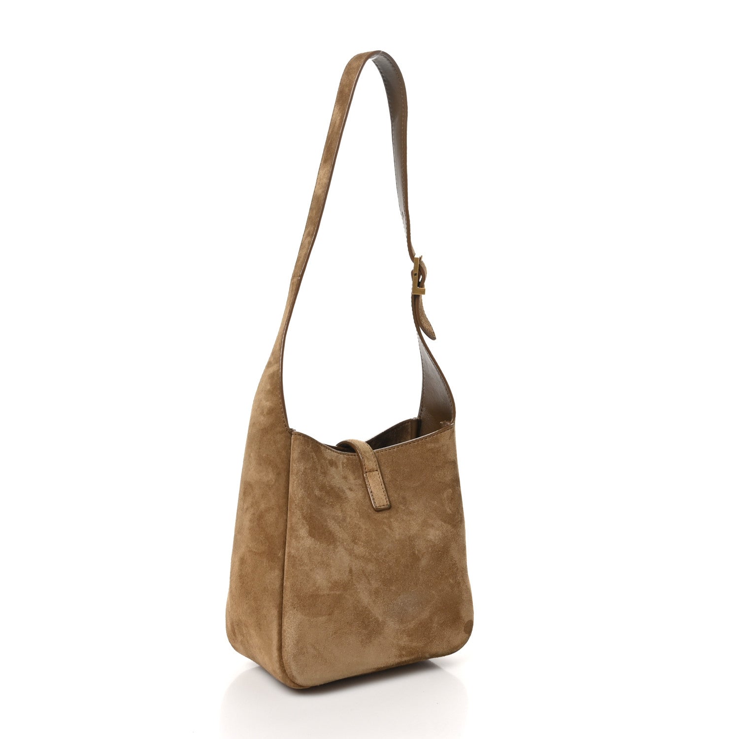 Saint Laurent Suede Baby Le 5 A 7 Hobo Golden Leaf 4 of 11