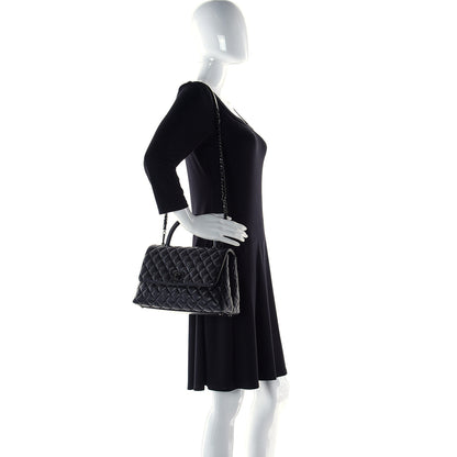 Chanel Caviar Quilted Small Coco Handle Flap So Black 2 of 13