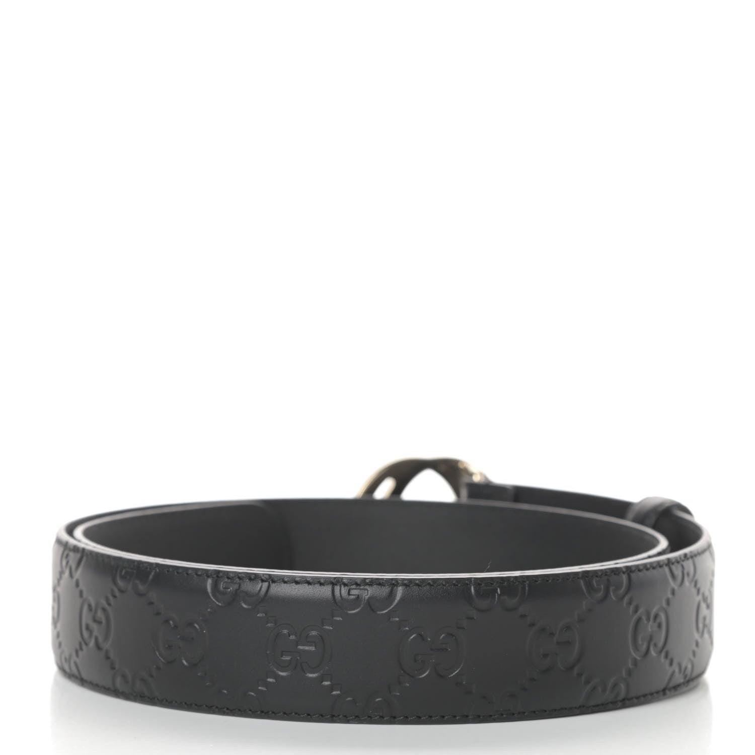 Gucci Guccissima Signature Interlocking G 37mm Belt 90 36 Black 2 of 5