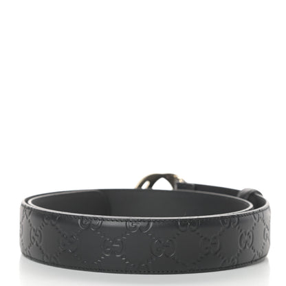 Gucci Guccissima Signature Interlocking G 37mm Belt 90 36 Black 2 of 5