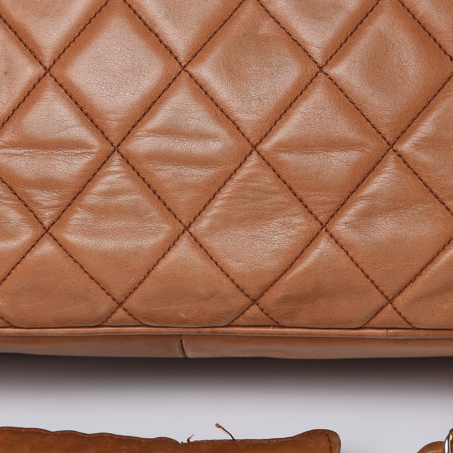Chanel Lambskin Quilted Shopping Tote Brown 22 of 26