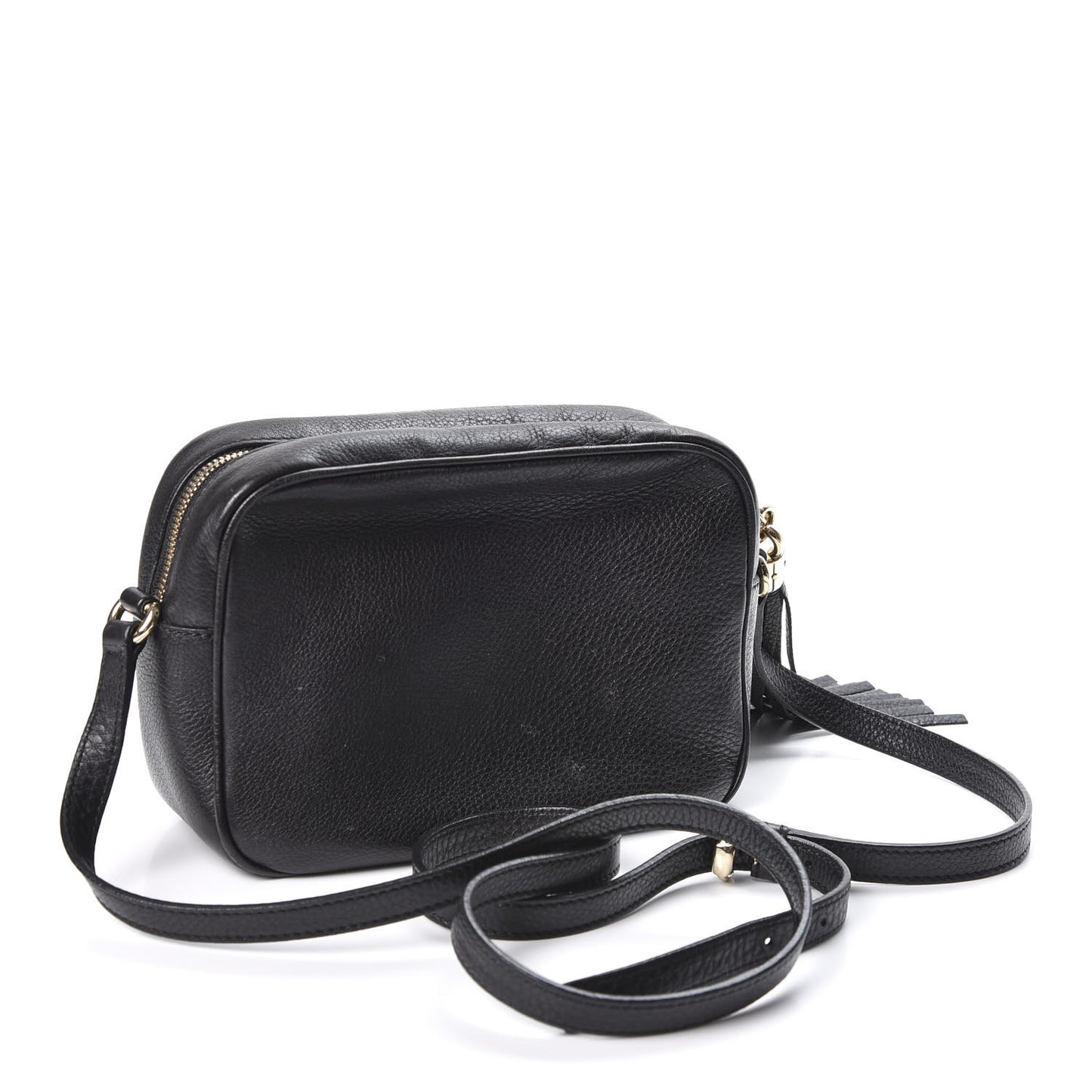Pebbled Calfskin Small Soho Disco Bag Black