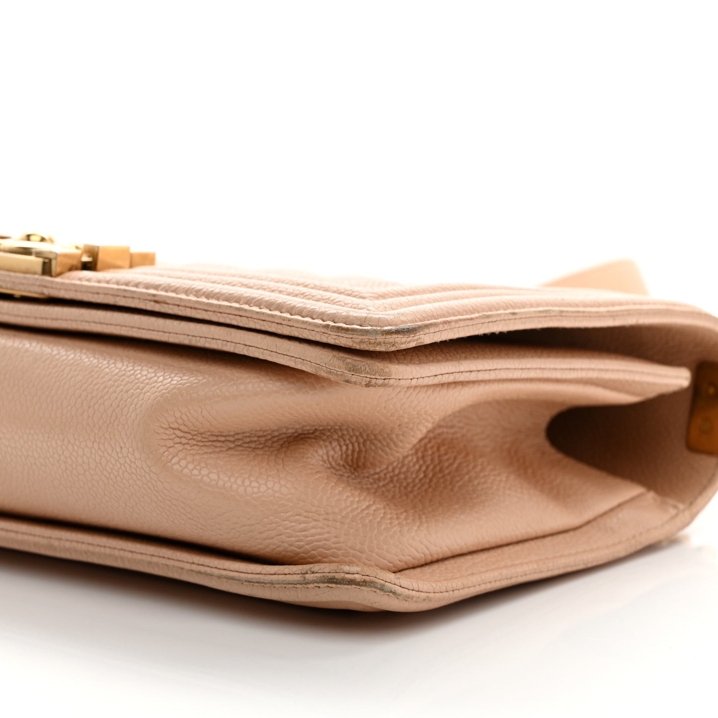 Caviar Quilted Medium Boy Flap Beige