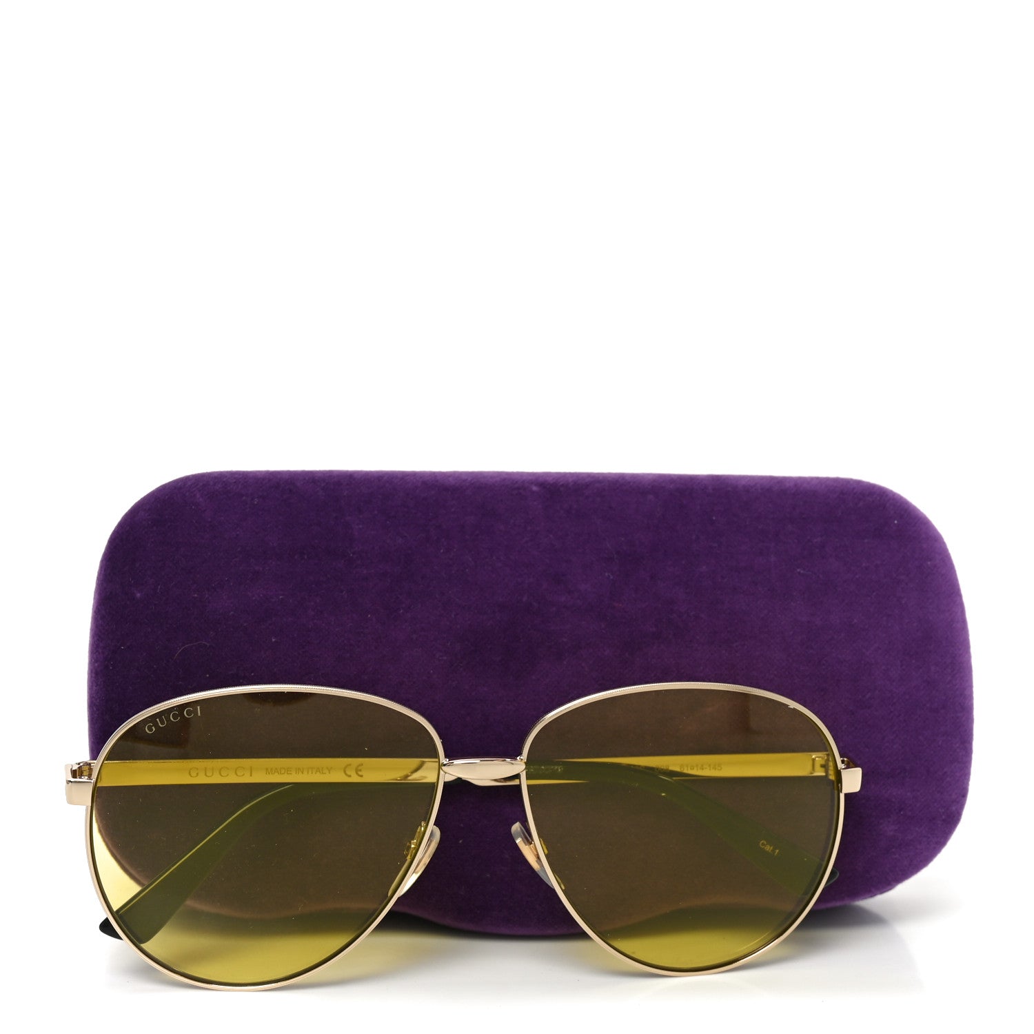 Gucci Aviator Sunglasses GG0138S Yellow 1911325 – FASHIONPHILE