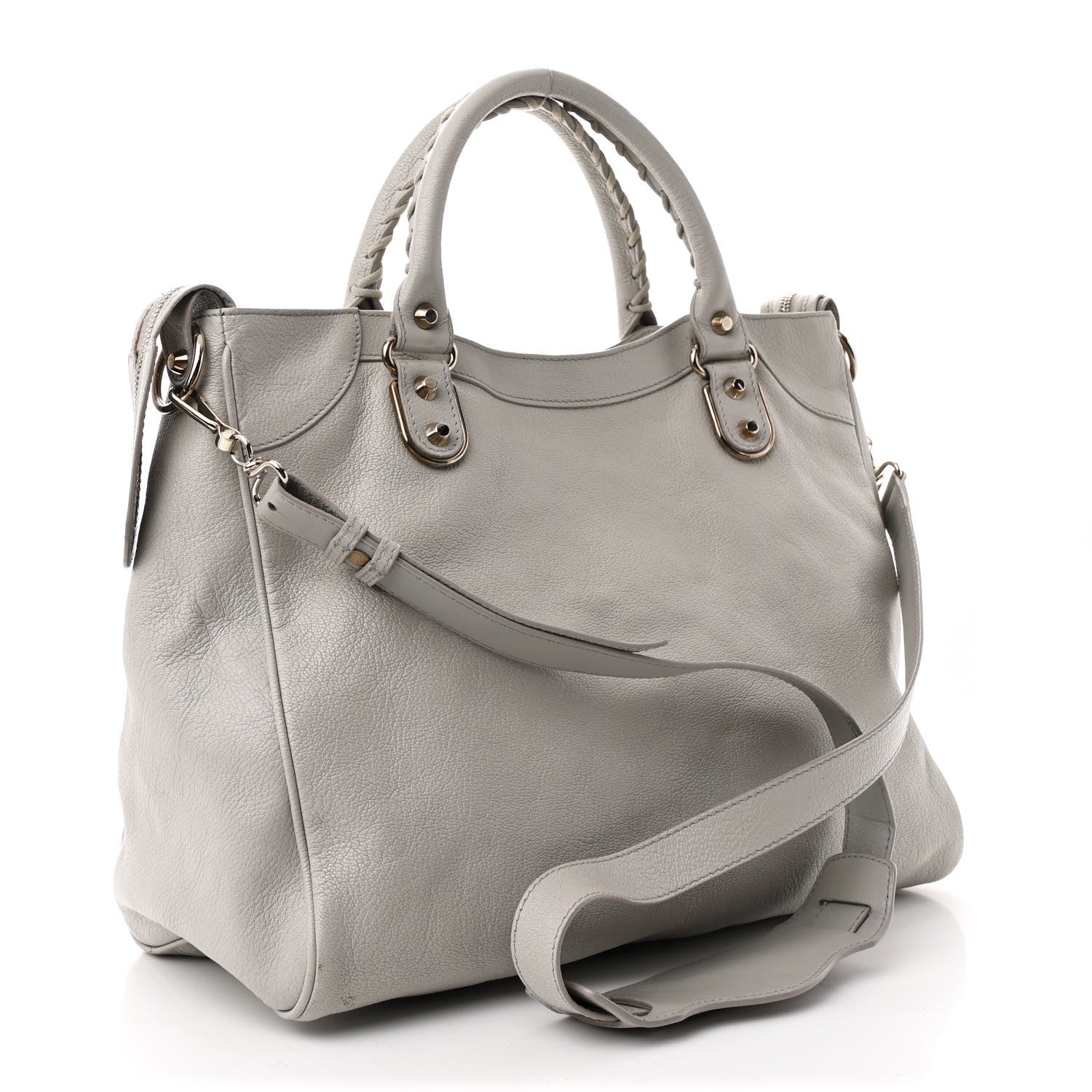 Balenciaga Chevre Silver Metallic Edge Hardware Velo Gris Perle 4 of 17