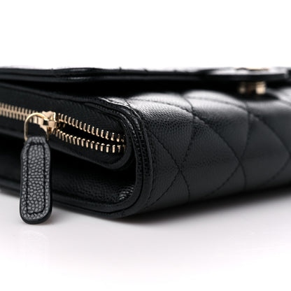 Chanel Caviar Quilted Phone Holder Wallet on Removable Chain Black 10 of 14