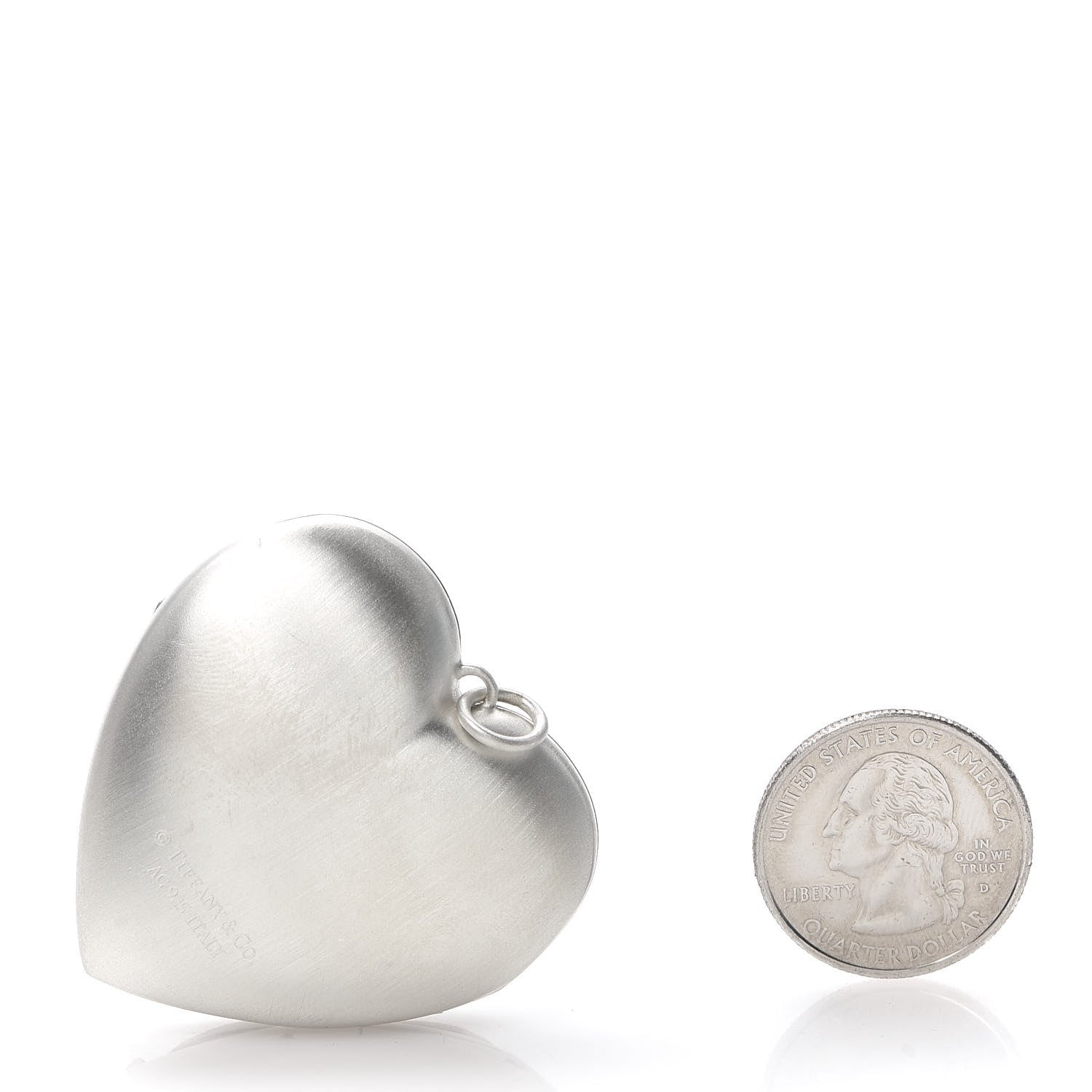 Tiffany Sterling Silver Large Ziegfeld Daisy Heart Locket Pendant 2 of 4