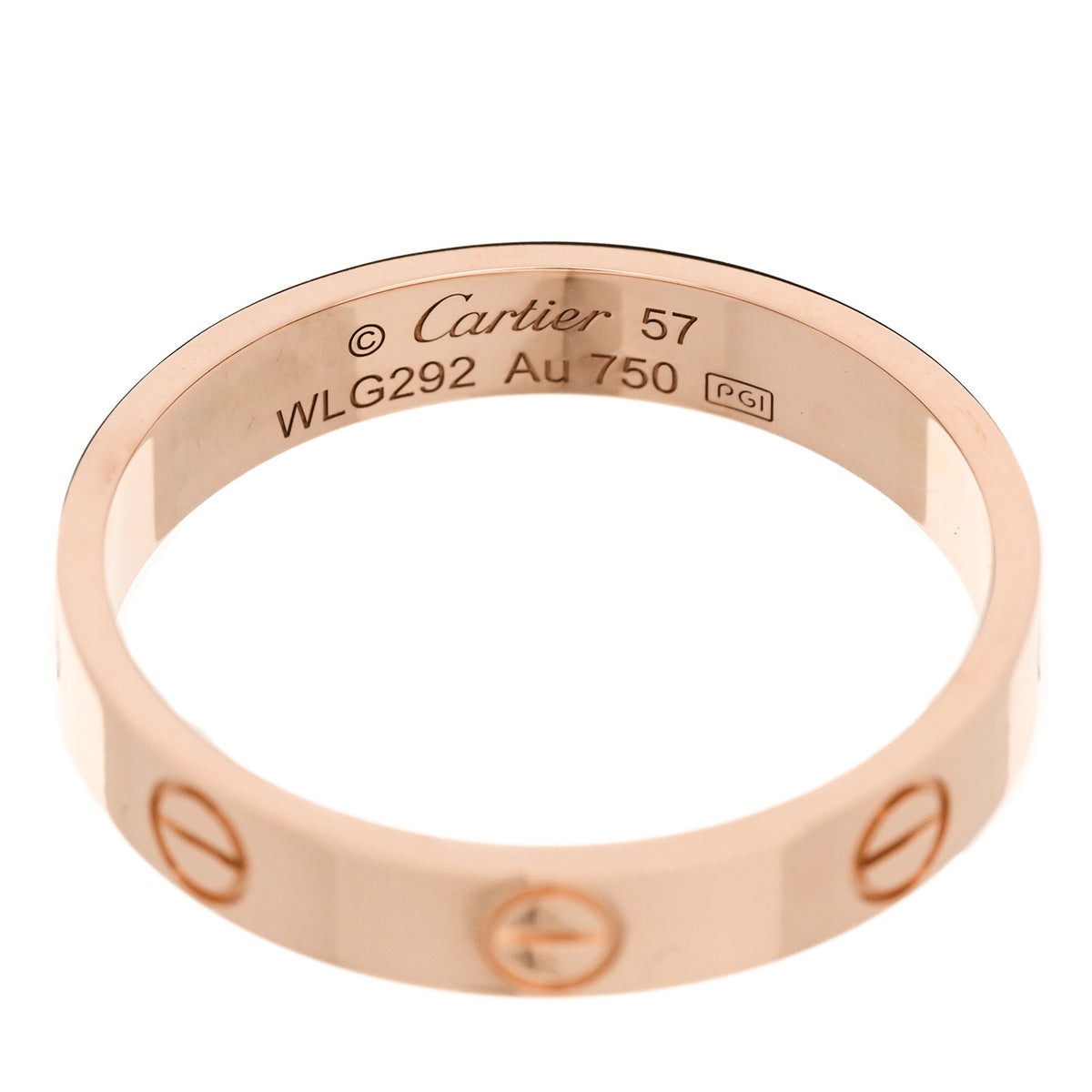 18K Pink Gold 3.5mm LOVE Wedding Band Ring 57 8