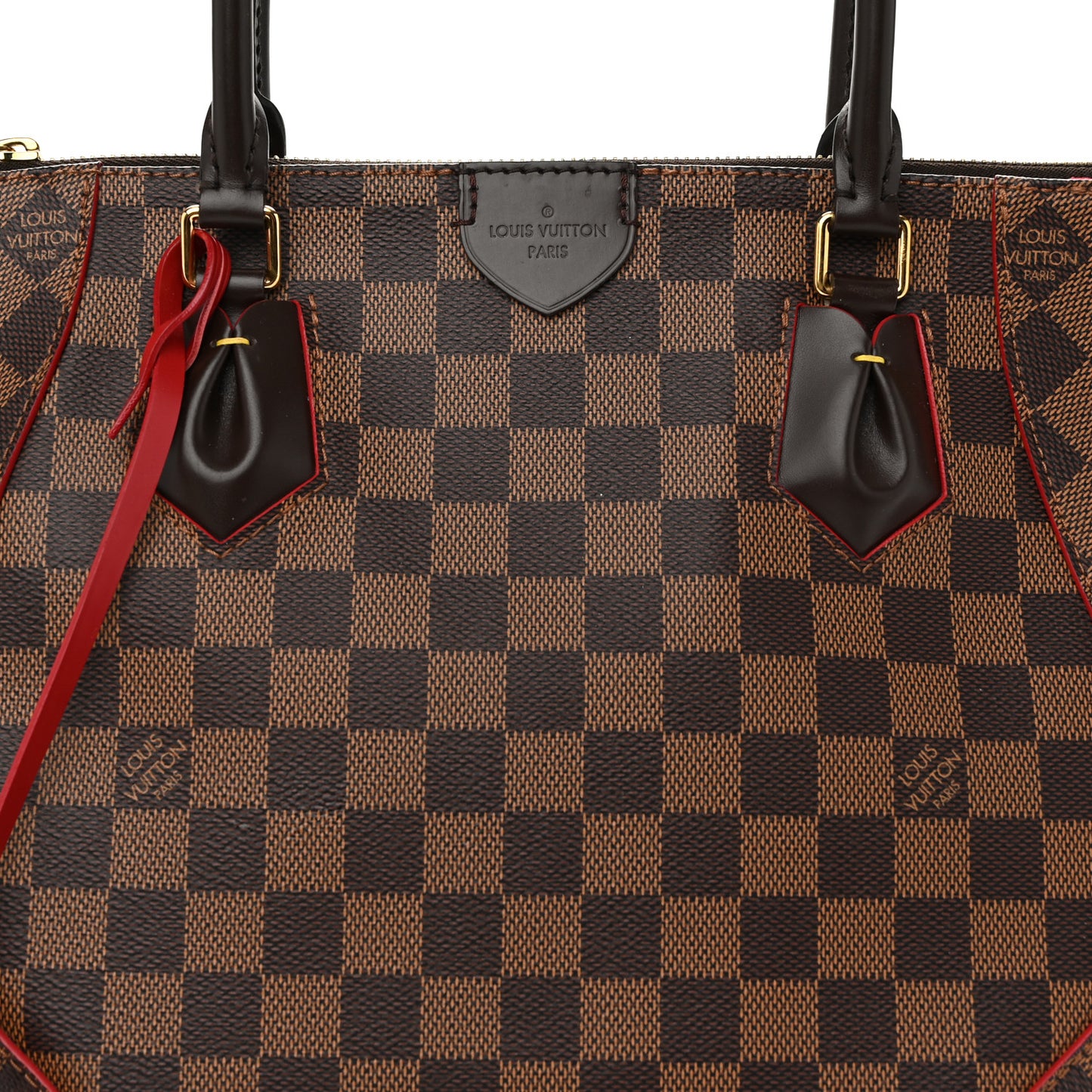 Damier Ebene Caissa Tote MM Cherry