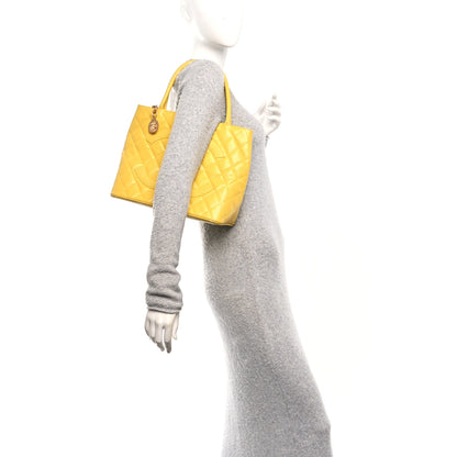 Chanel Caviar Quilted Medallion Tote Yellow 2 of 13