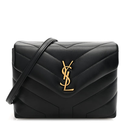 Saint Laurent Calfskin Y Quilted Monogram Toy Loulou Crossbody Bag Black 1 of 10