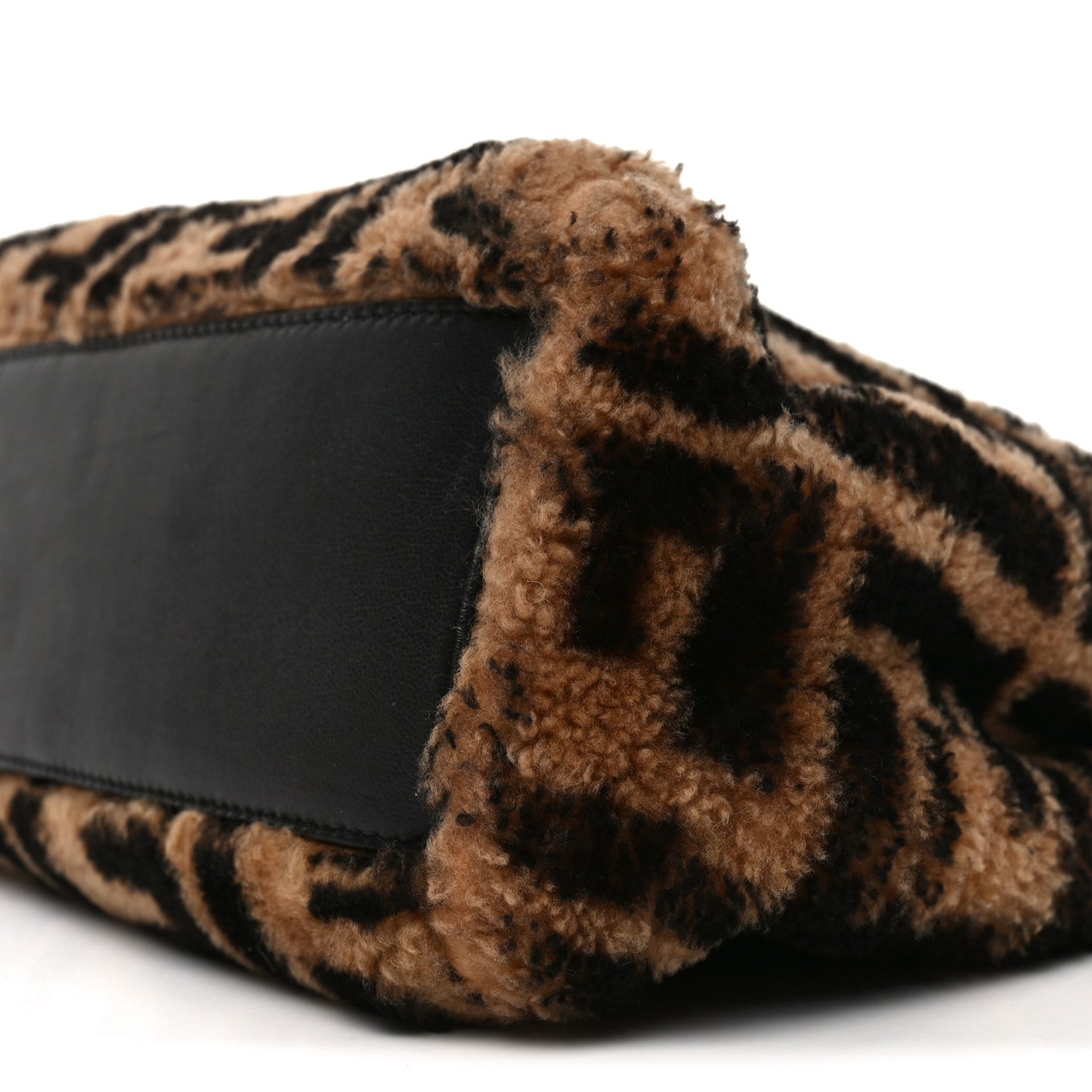 Fendi Shearling Nappa Macro FF 1974 Mini Peekaboo Iconic Satchel