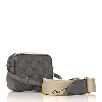 Gucci Calfskin GG Matelasse Shoulder Bag Dusty Grey Natural 2 of 9