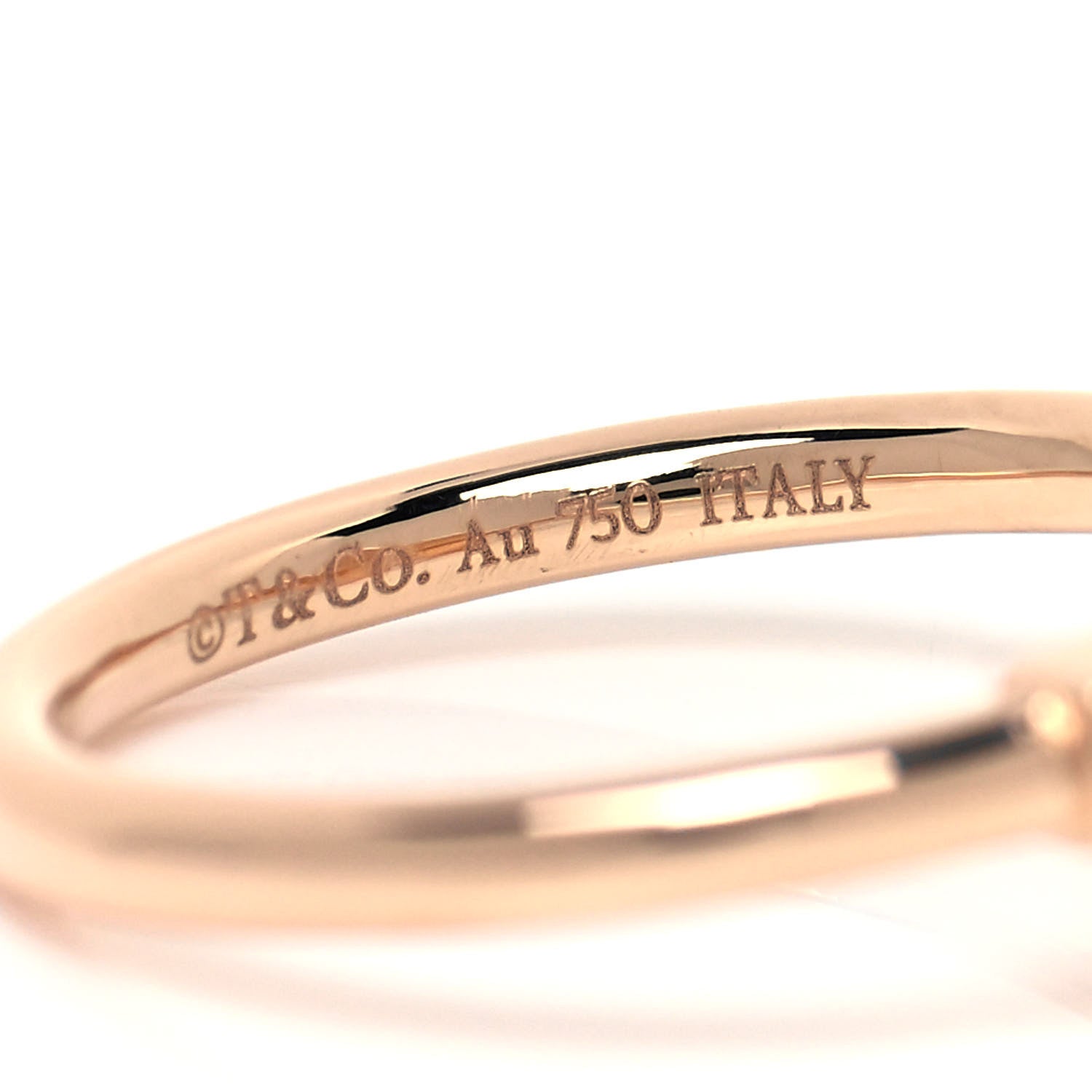 Tiffany 18K Rose Gold Mother of Pearl T Wire Ring 52 6 4 of 5