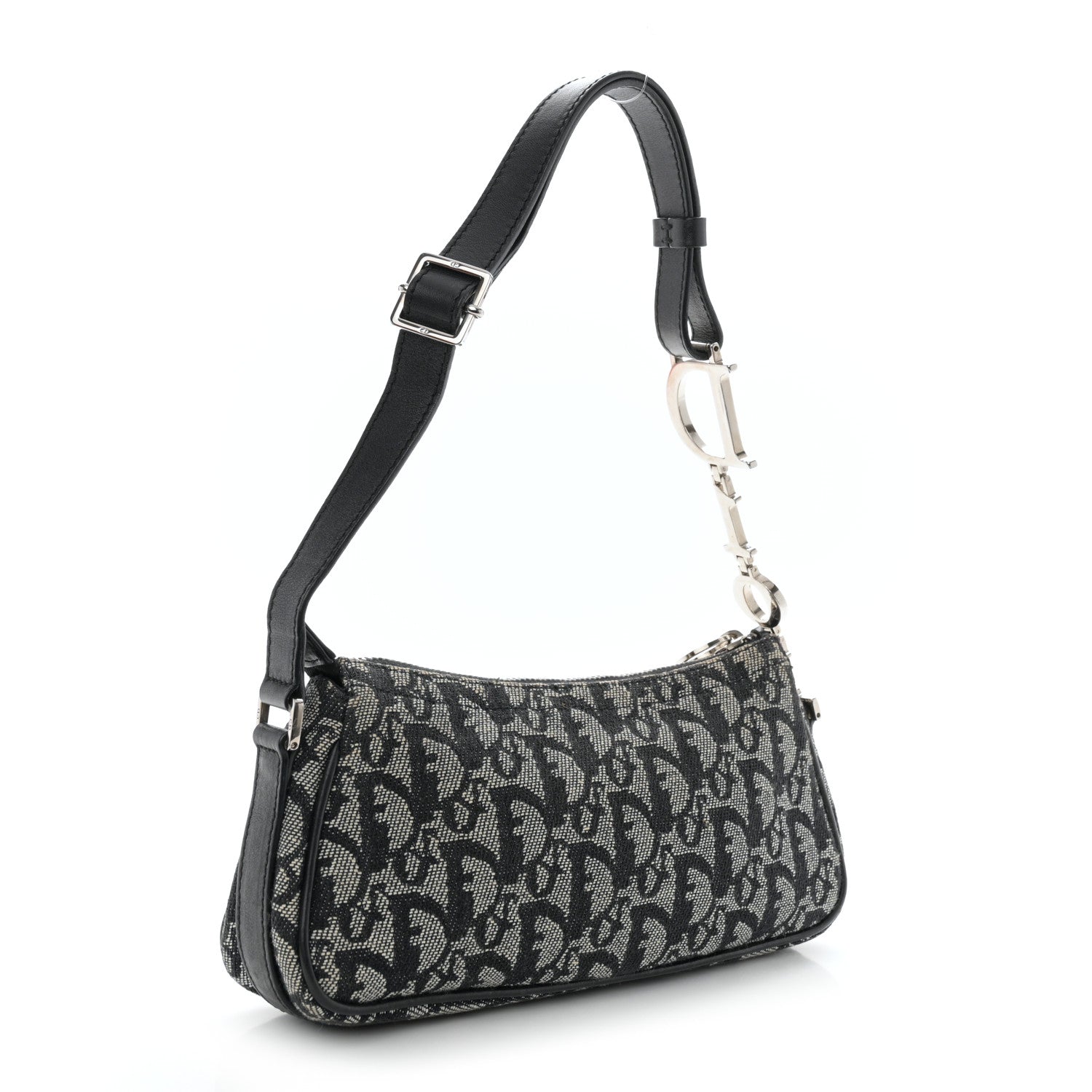 Christian Dior Monogram Shoulder Bag Pochette Black 3 of 13