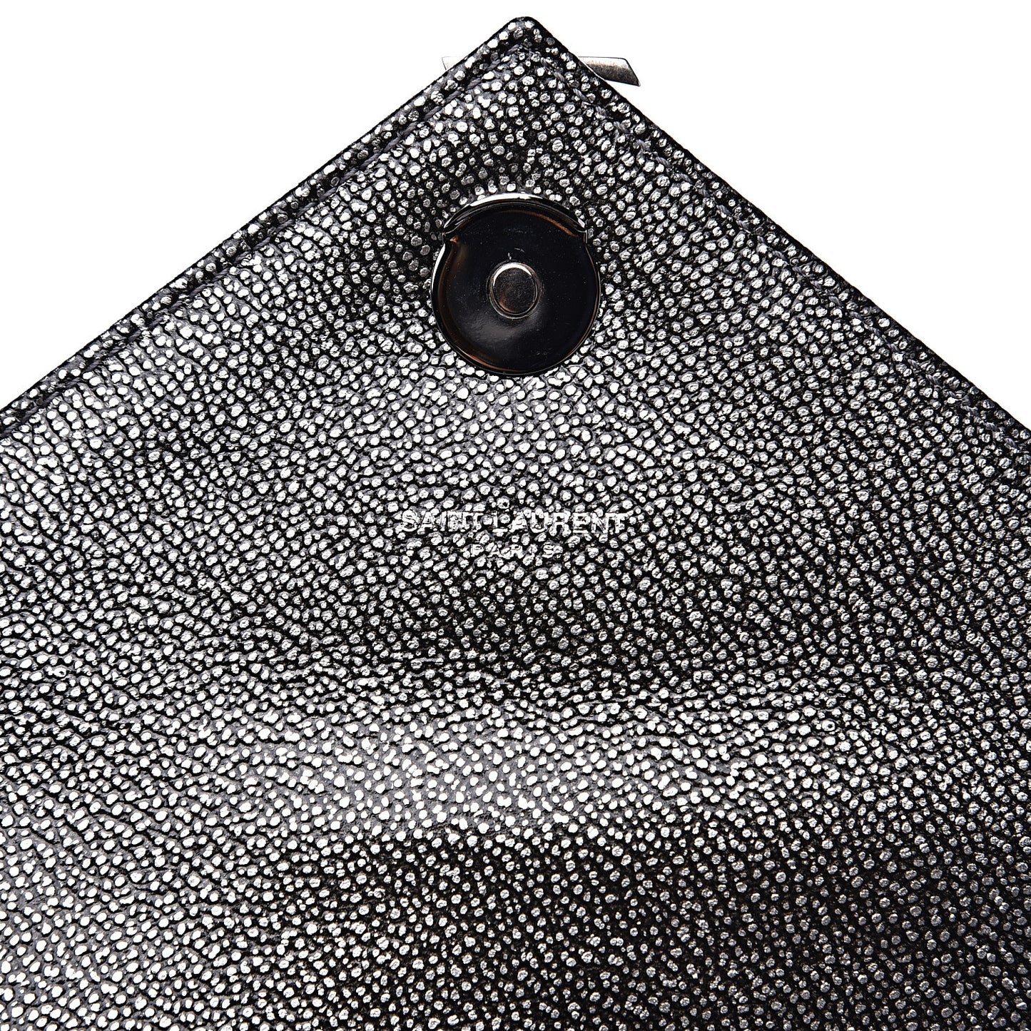 Metallic Grain De Poudre Matelasse Chevron Monogram Medium College Bag Gunmetal