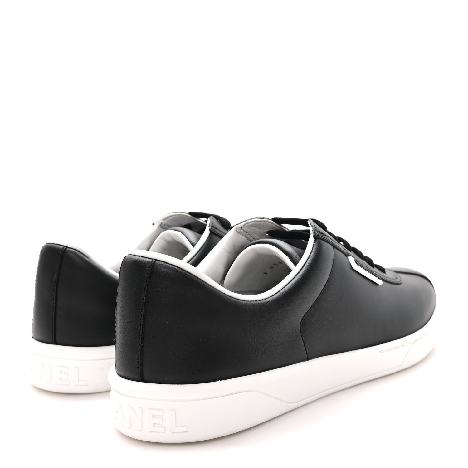 Chanel Calfskin CC Womens Sneakers 39.5 Black 5 of 9
