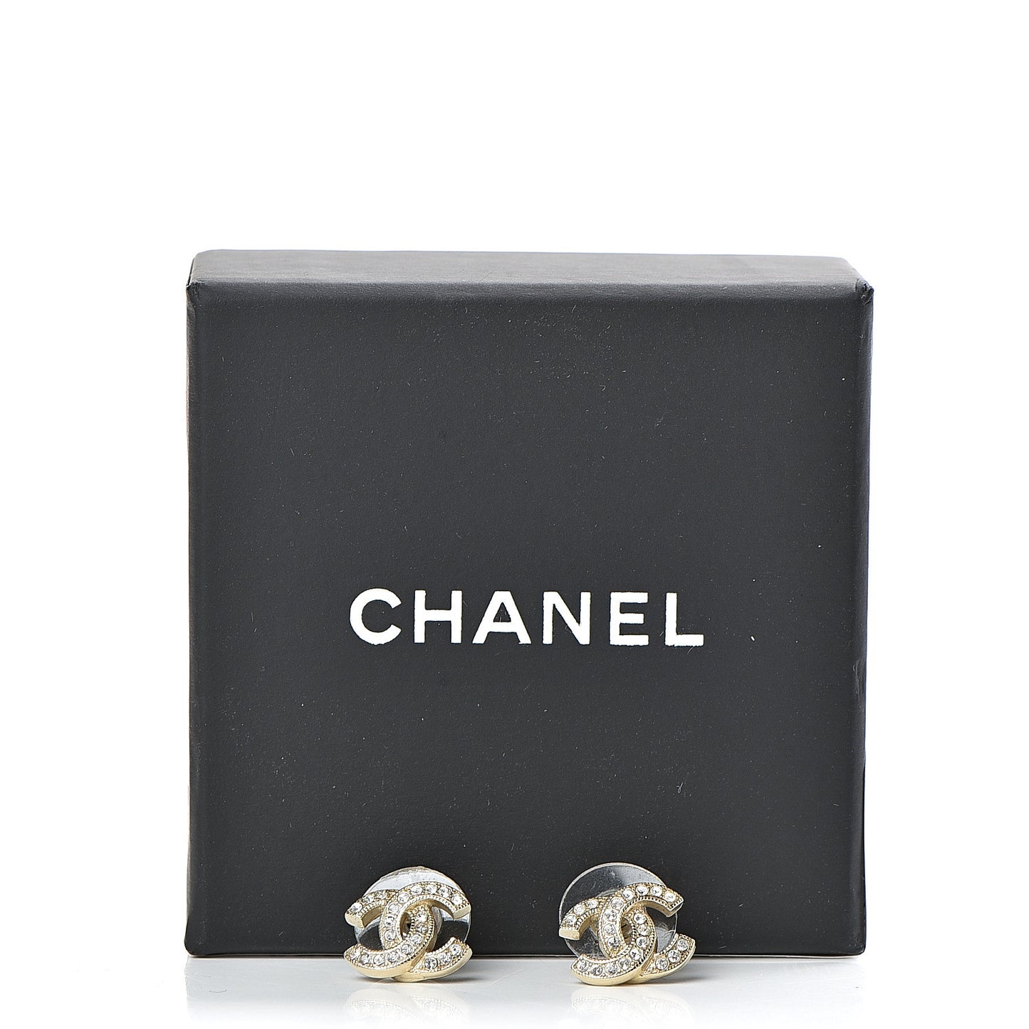 Crystal CC Earrings Light Gold