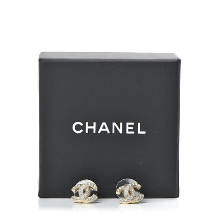 Chanel Crystal CC Earrings Light Gold 5 of 5