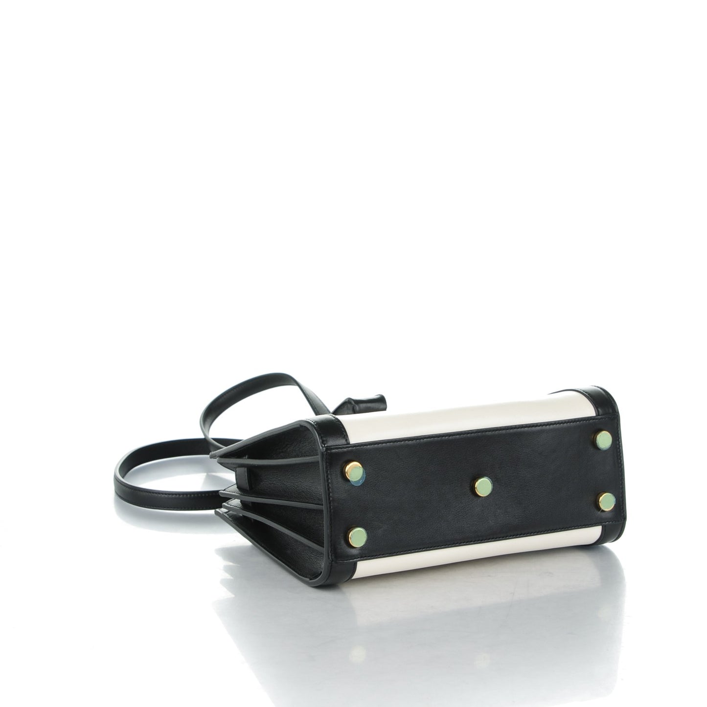 Calfskin Bi-Color Nano Sac De Jour Porcellana Black