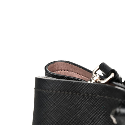 Prada Saffiano Cuir Large Double Bag Black Mughetto 12 of 17