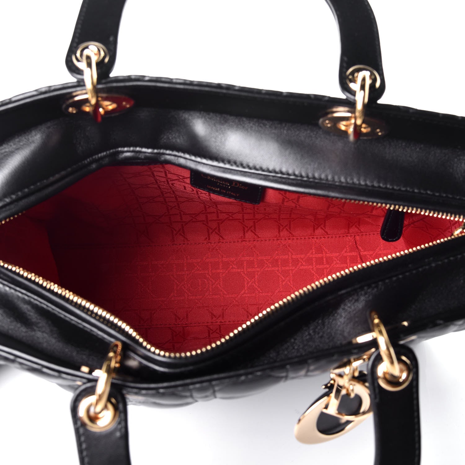 Christian Dior Lambskin Cannage Large Lady Dior Black 6 of 11