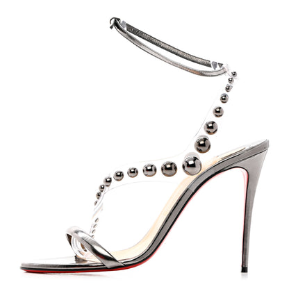 Christian Louboutin Specchio PVC Corinetta 100 Sandals 41 Gun Metal 1 of 18