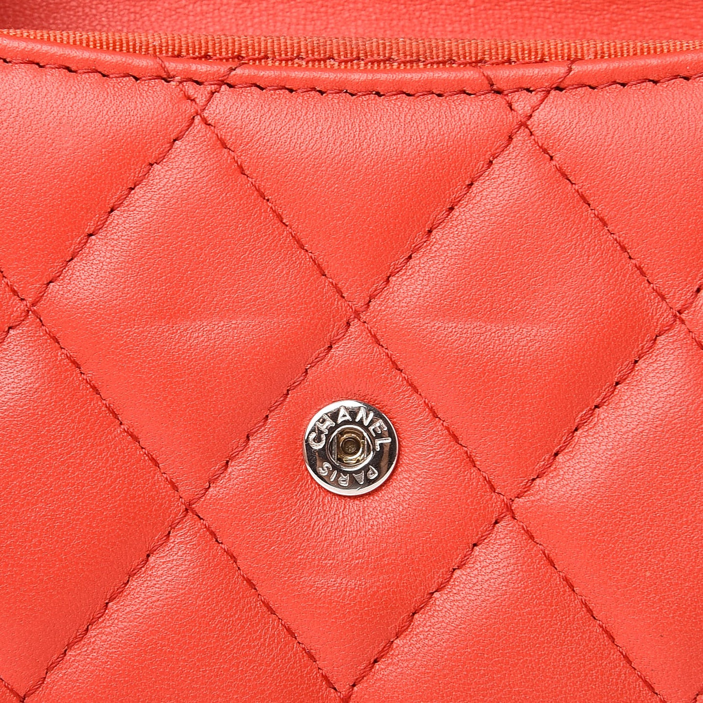 Lambskin Quilted Card Holder Red
