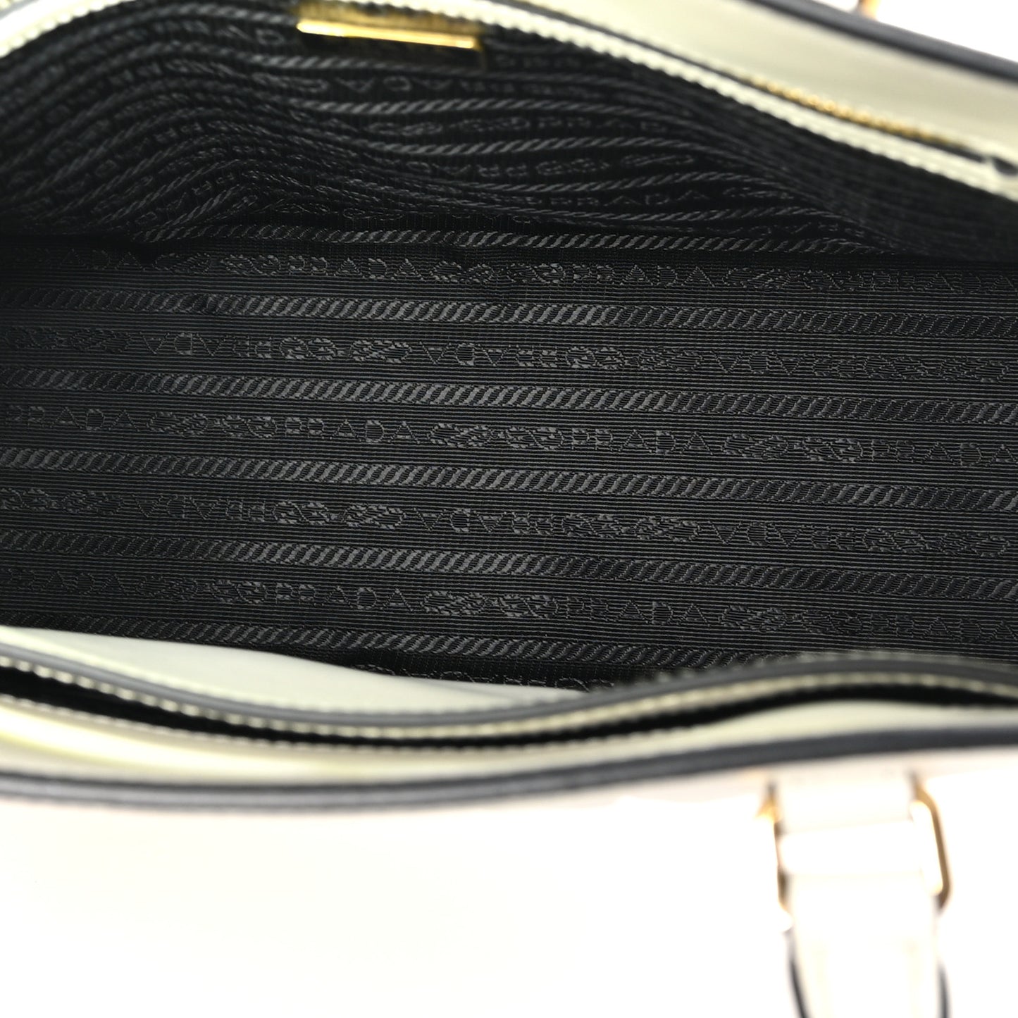 Saffiano Lux Logo Embossed Medium Shoulder Tote Handbag White