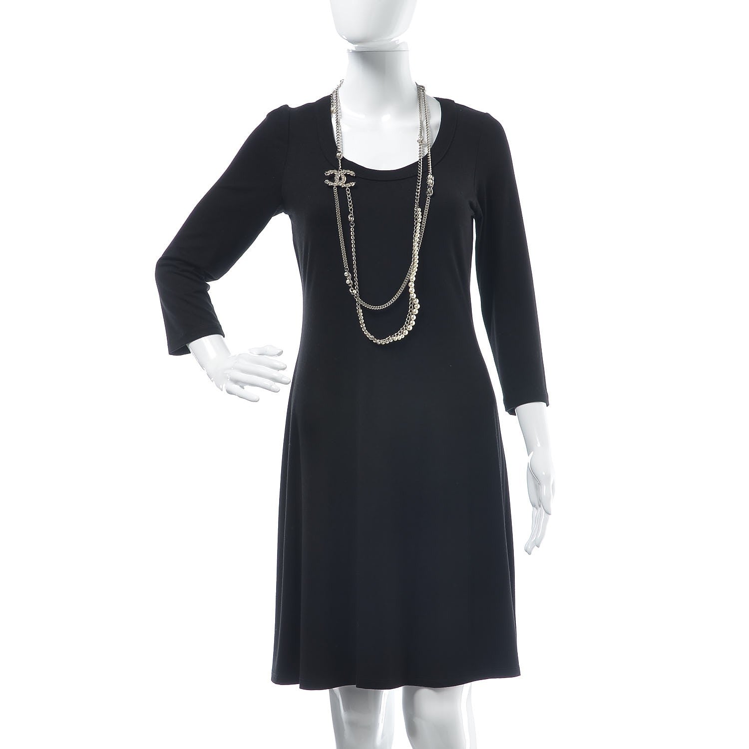 Chanel Pearl CC Multi Strand Long Necklace Silver 2 of 5