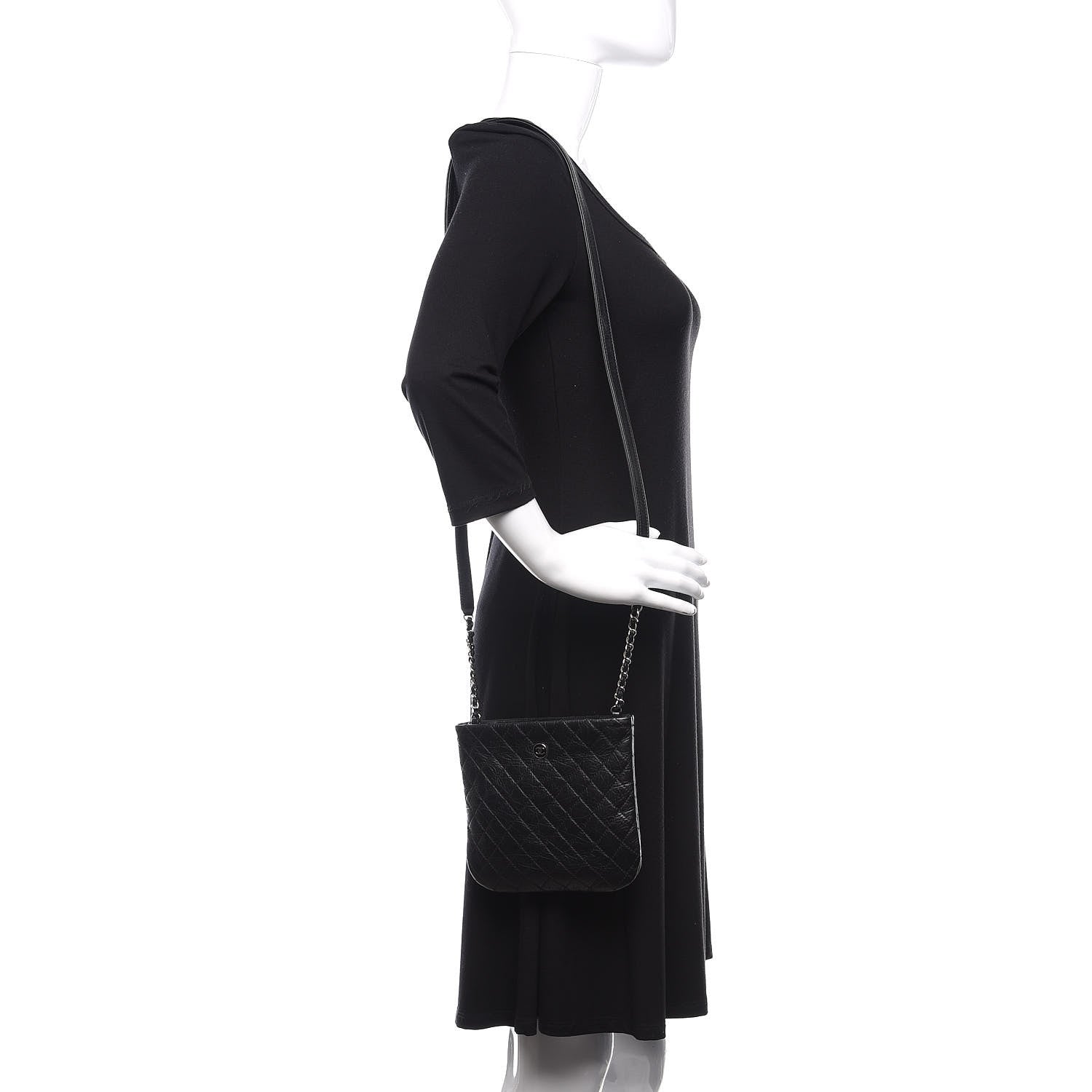 Chanel Calfskin Quilted Crossbody Bag Black 2 of 12