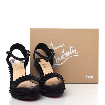 Christian Louboutin Calfskin Lata 110 Wedges 37 Black 10 of 10