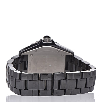 Chanel Stainless Steel Ceramic Diamond 38mm J12 Limited Edition Mademoiselle Automatic Watch Black 8 of 14
