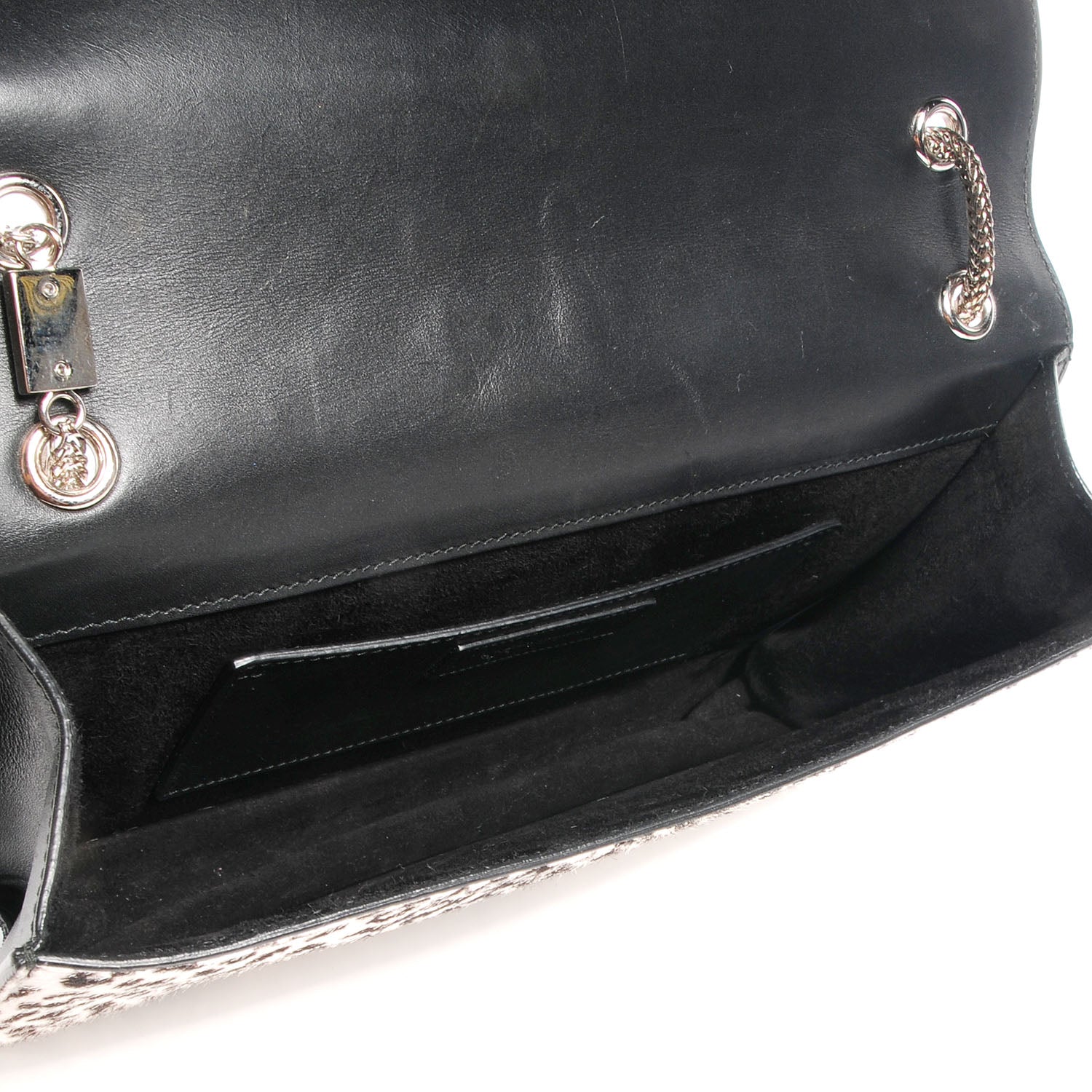 Saint Laurent Calf Hair Leather Snow Leopard Medium Betty White Black 4 of 10