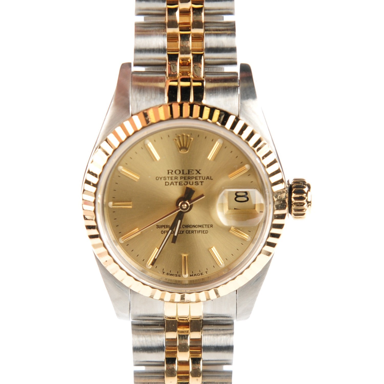 Rolex Stainless Steel 18K Yellow Gold 26mm Oyster Perpetual Datejust Watch Champagne 69173 1 of 10