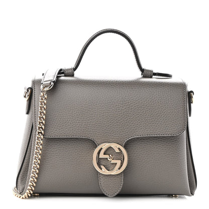 Gucci Dollar Calfskin Interlocking G Top Handle Shoulder Bag Loess 1 of 11