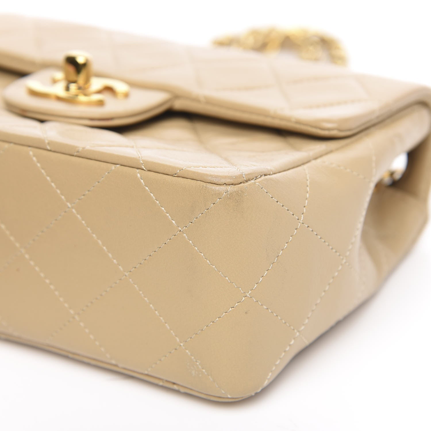 Chanel Lambskin Quilted Mini Square Flap Beige 8 of 12