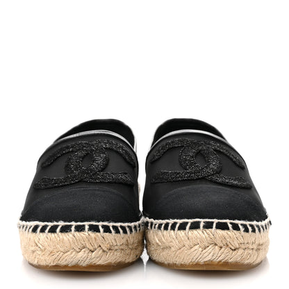 Chanel Mesh Grosgrain CC Espadrilles 38 Black 3 of 10