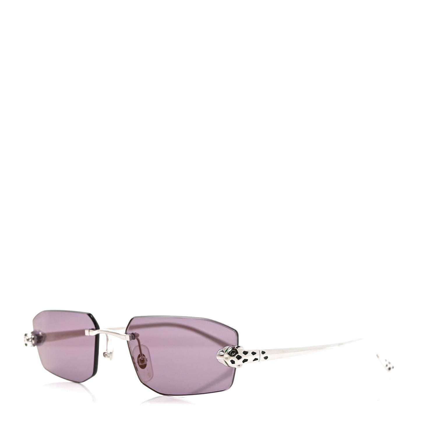 Metal Panthere De Cartier Rimless Sunglasses CT0474S Silver