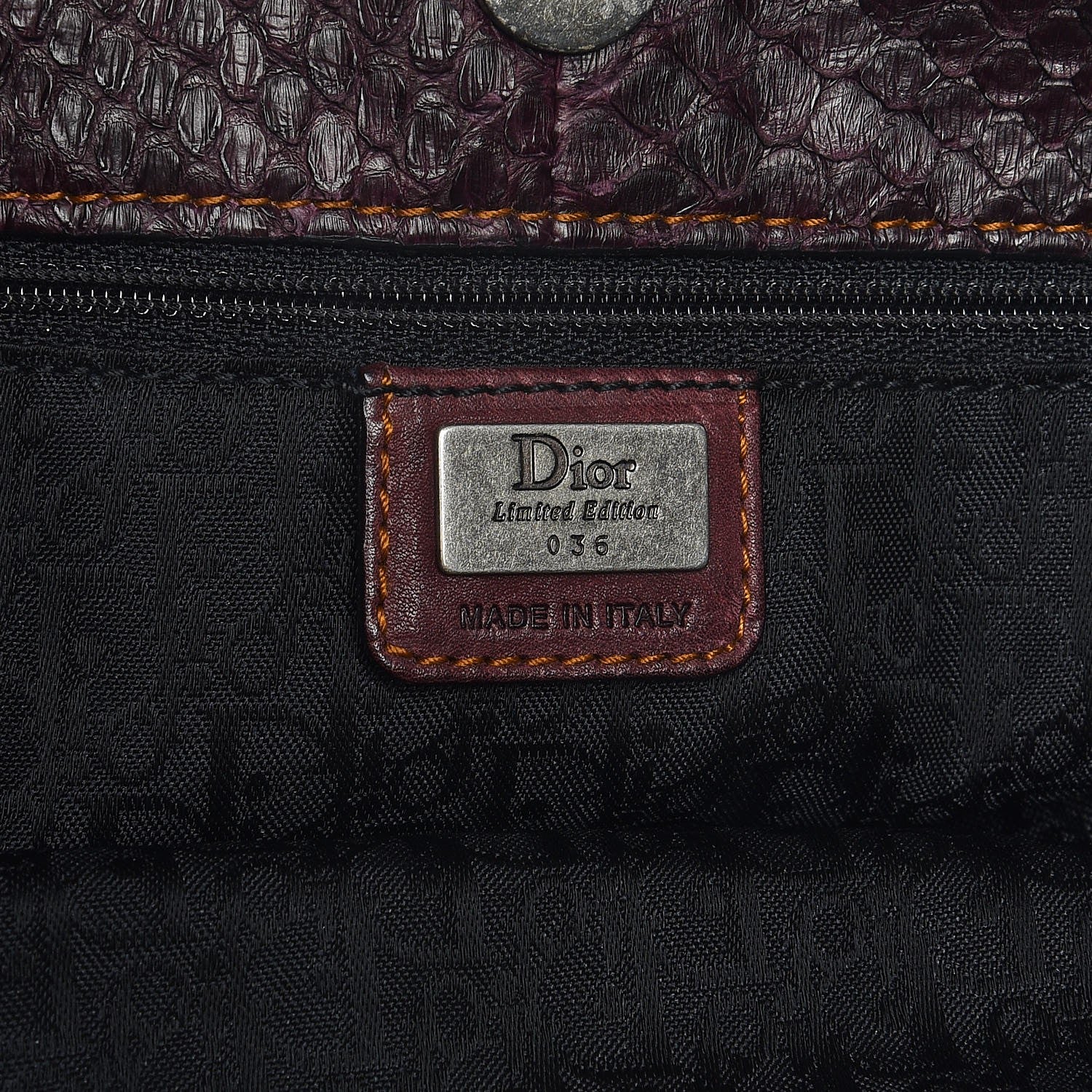 Christian Dior Python Calfskin Large Gaucho Red 6 of 7