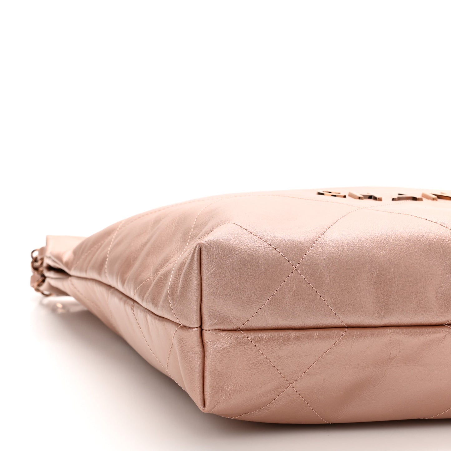 Metallic Calfskin Quilted Small Chanel 22 Pink
