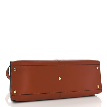 Fendi Vitello Seta Light Camoscio Large Peekaboo X-Lite Rust Verde Verline 4 of 8