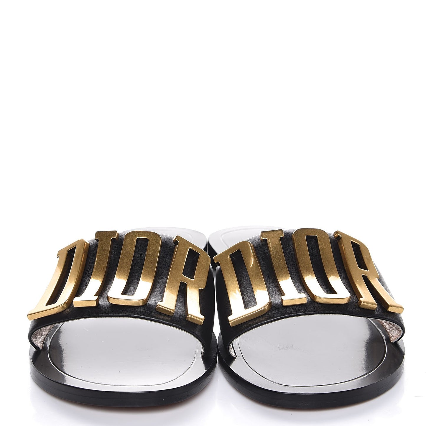 Calfskin Dio(r)evolution 10mm Slide Sandals 37.5 Black