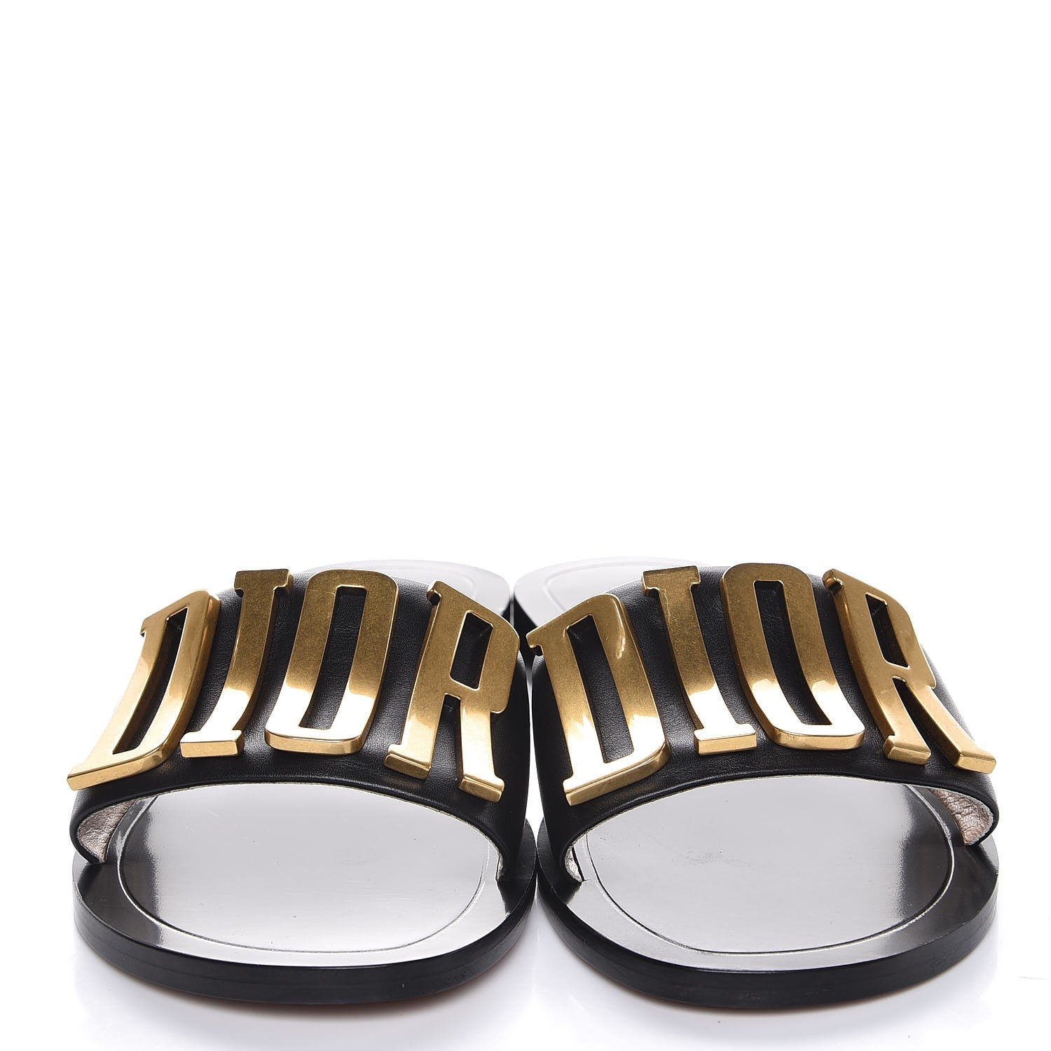 Christian Dior Calfskin Dio(r)evolution 10mm Slide Sandals 37.5 Black 3 of 9